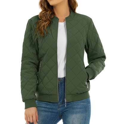 Diamond Quilted Bomber Jacket