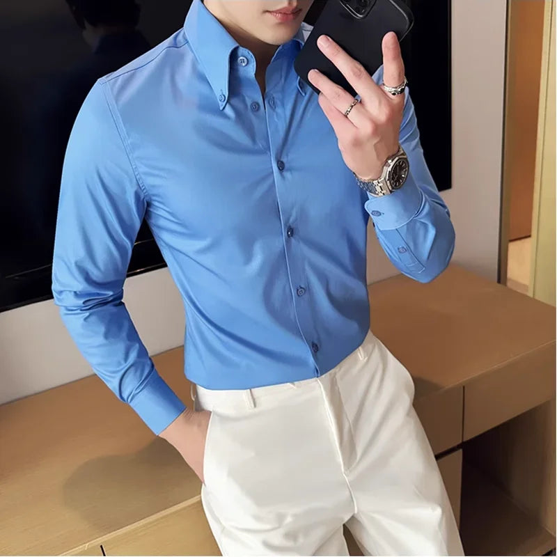 Slim Fit Casual Dress Shirt