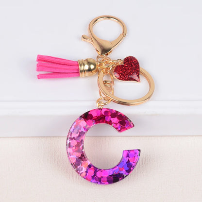 A-Z Alphabet Initial Letter Keychain