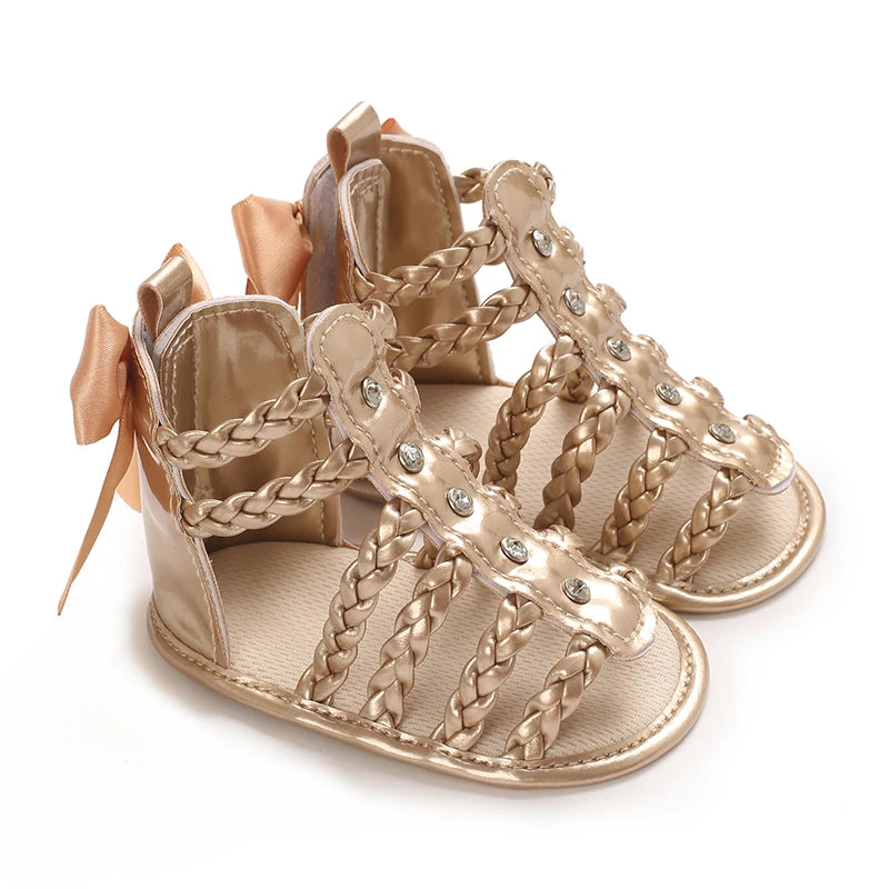Braided Bowknot Baby Sandals