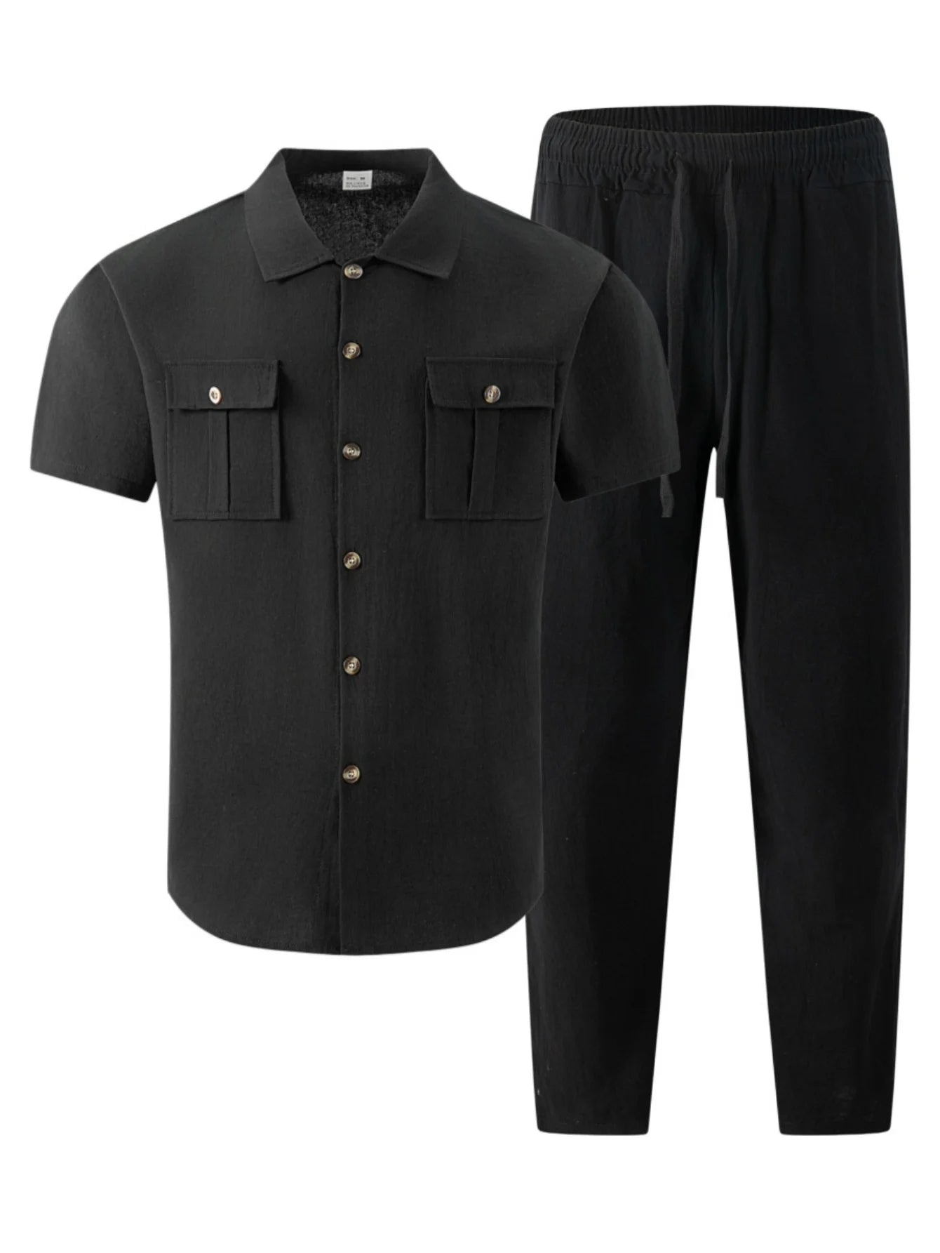 Cotton Linen Short Shirt Set