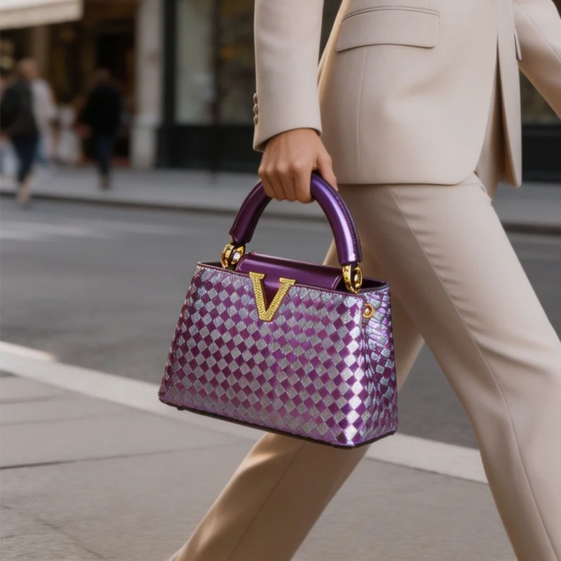 Woven Leather Commuter Bag