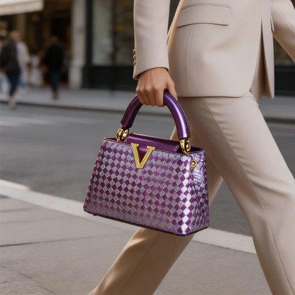 Woven Leather Commuter Bag