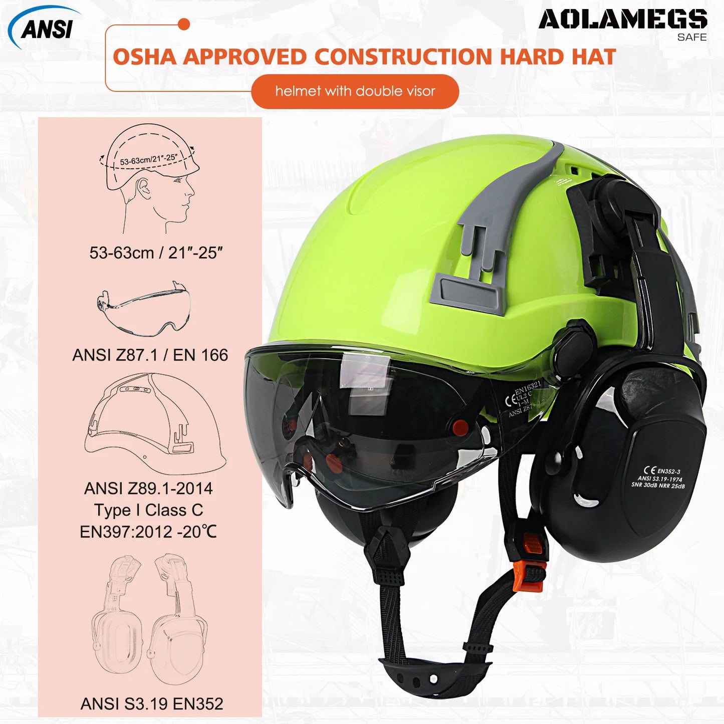 ABS Shell Dual-Visor Safety Helmet