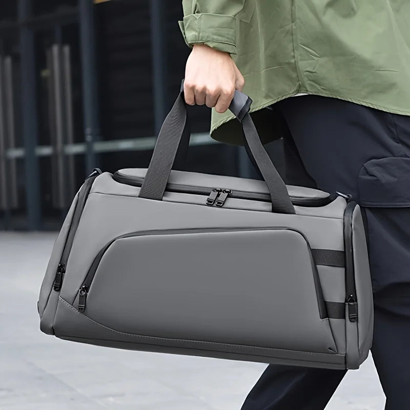 Nylon Duffel Bag with Shoe Compartment