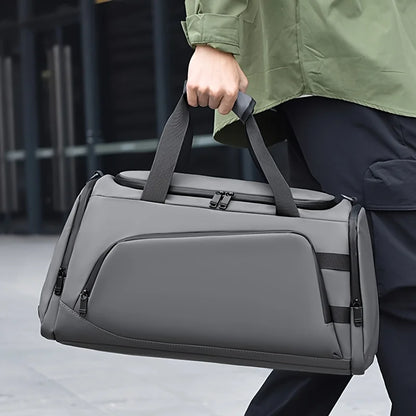 Nylon Duffel Bag with Shoe Compartment