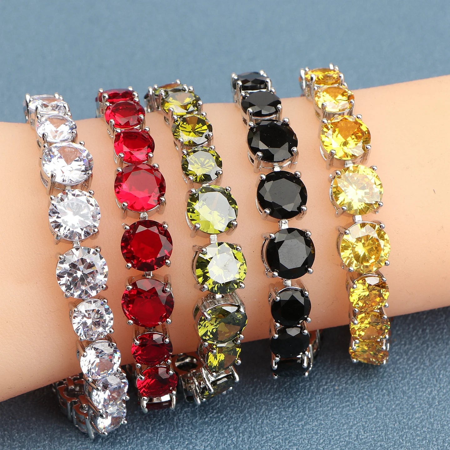 Sterling Zircon Chain Bracelet