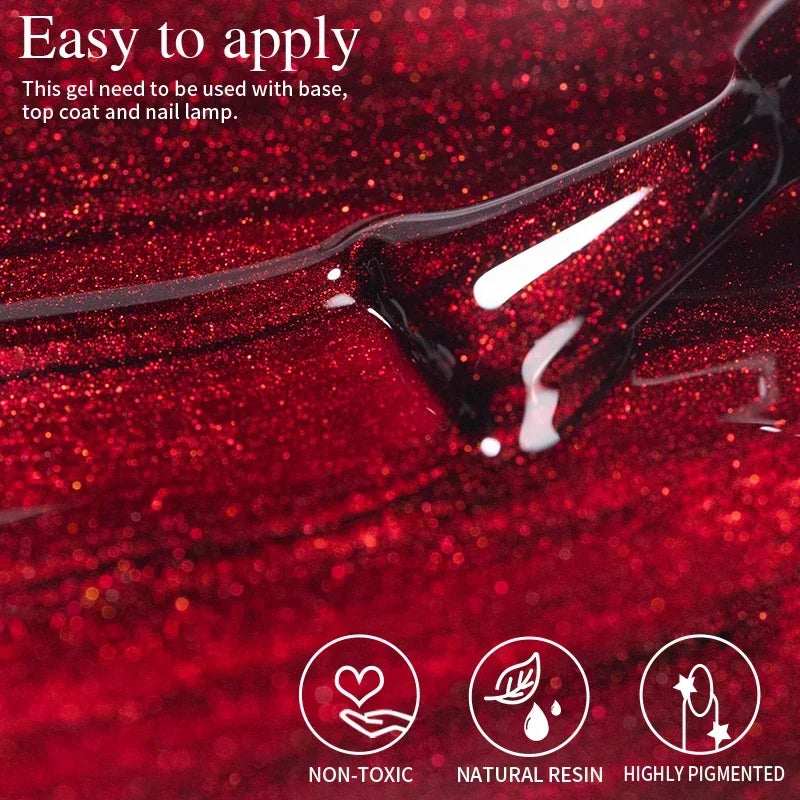 Wine Red Cat Eye Gel Polish