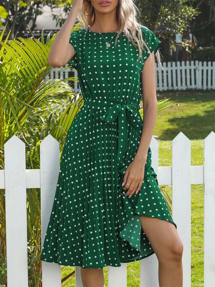 Elegant Belted A-Line Dress