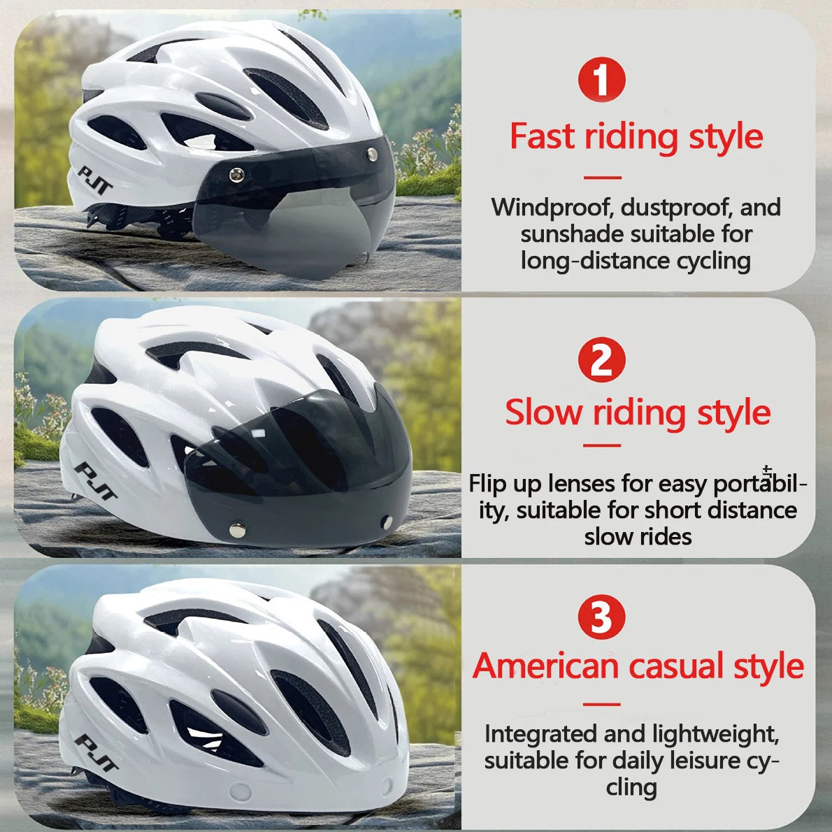 Magnetic Goggle PC Shell Bike Helmet