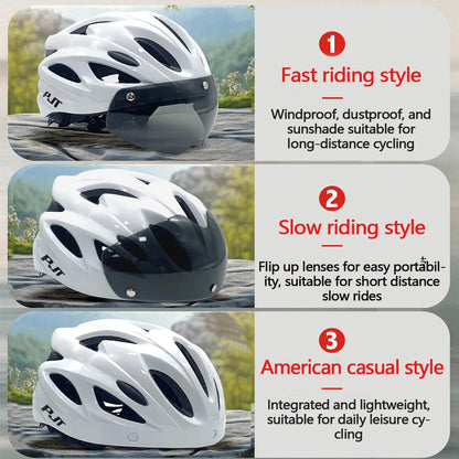 Magnetic Goggle PC Shell Bike Helmet