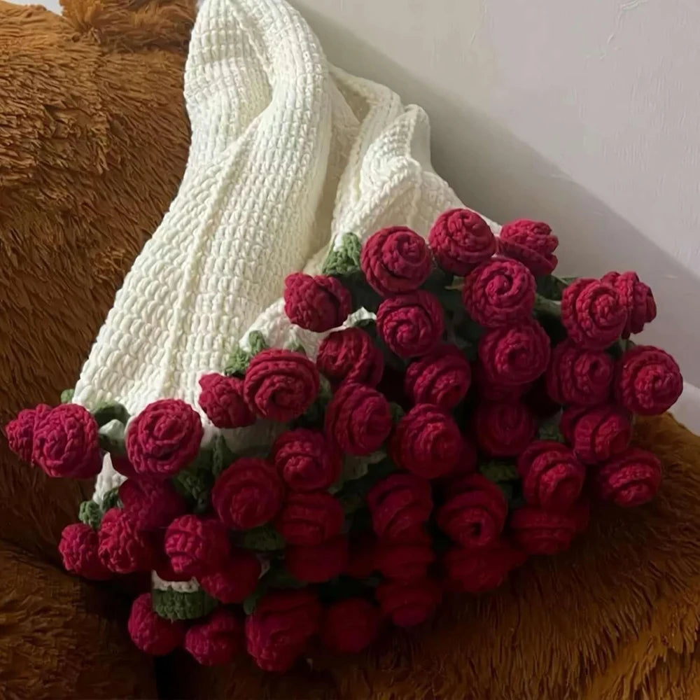 Romantic Rose Bouquet Blanket