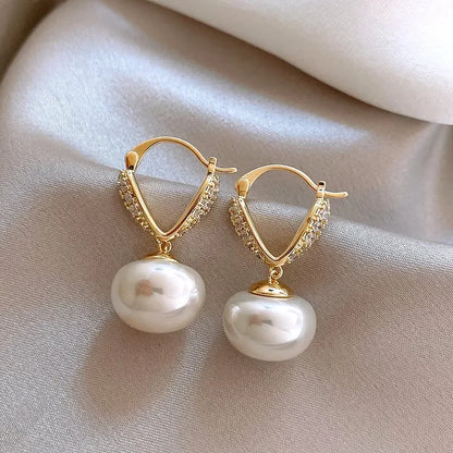 Heart Pearl Earrings
