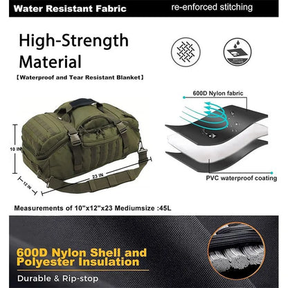 Large Waterproof Travel Duffel Bag