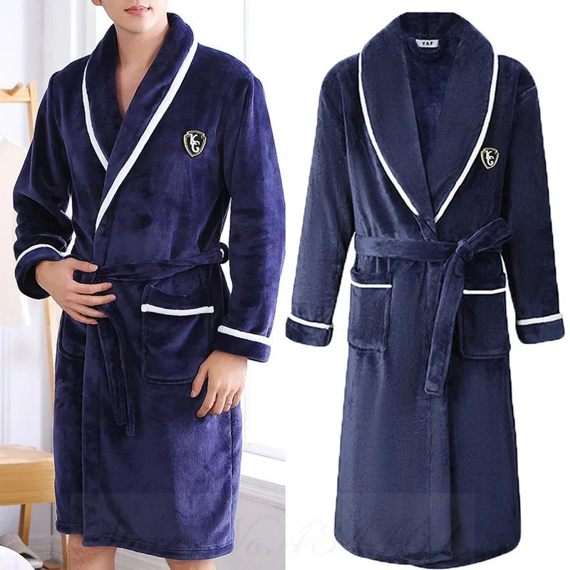 Men’s Plus Size Flannel Kimono Robe