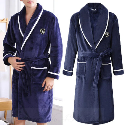 Men’s Plus Size Flannel Kimono Robe