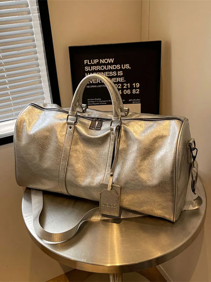Lightweight PU Leather Duffel Bag