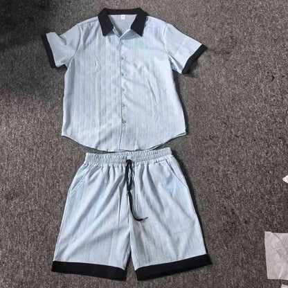 Cotton Linen Jacquard Shirt Set