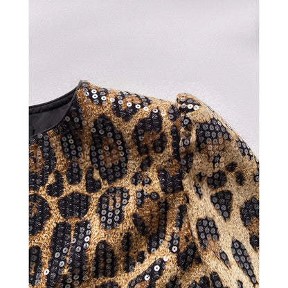 Sequin Leopard Print Jacket