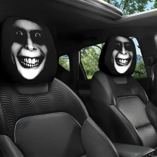 Scary Face Car Headrest Cover