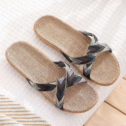 Striped Hemp Flip Flops