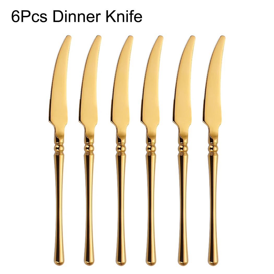Metal Gold Cutlery Set Tableware