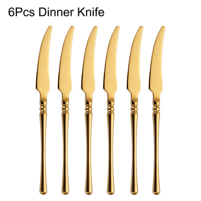 Metal Gold Cutlery Set Tableware