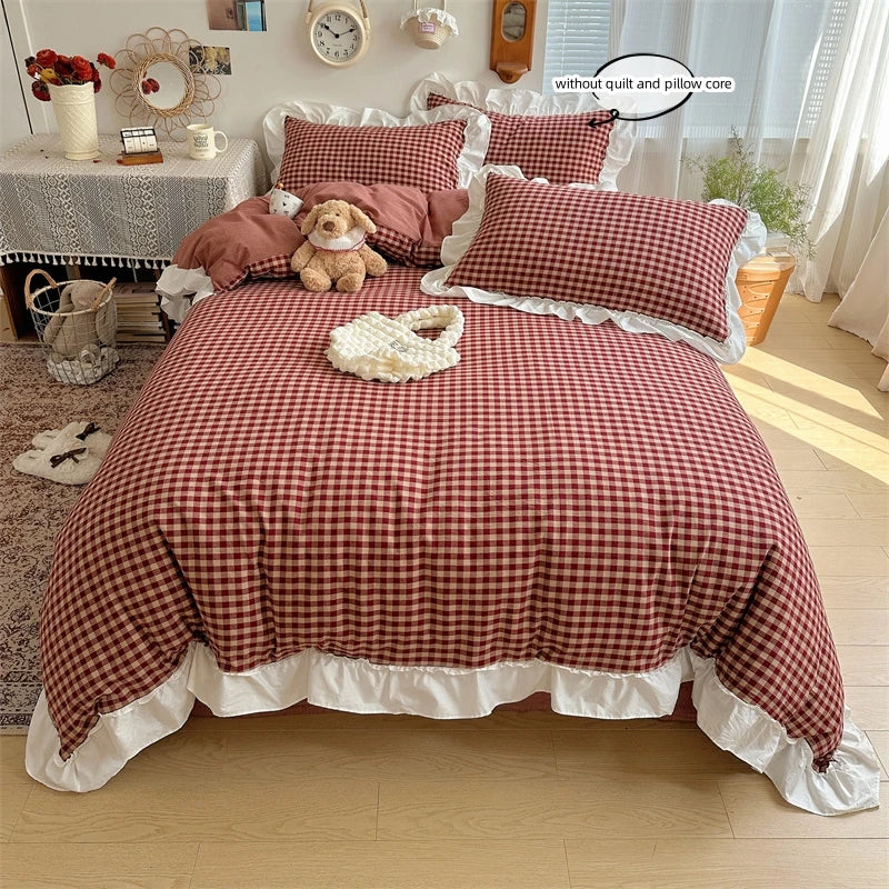 Red & Black Plaid Duvet Set