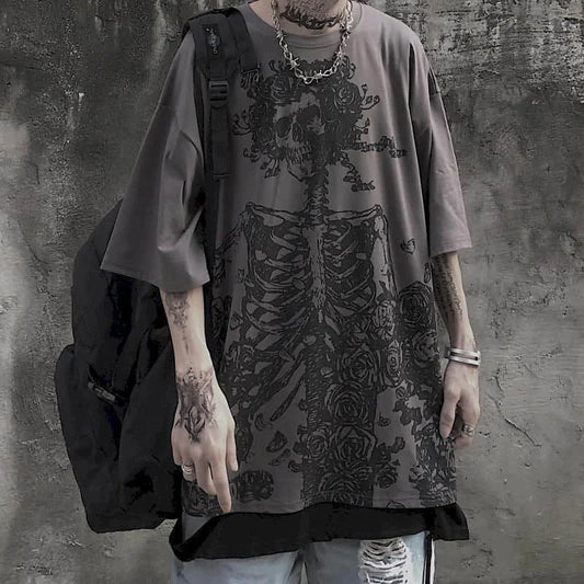 Gothic Skull Cotton T-Shirt