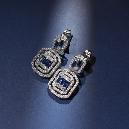 Full Zircon Drop Earrings