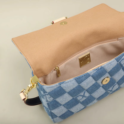 Cotton Letter Print Satchel