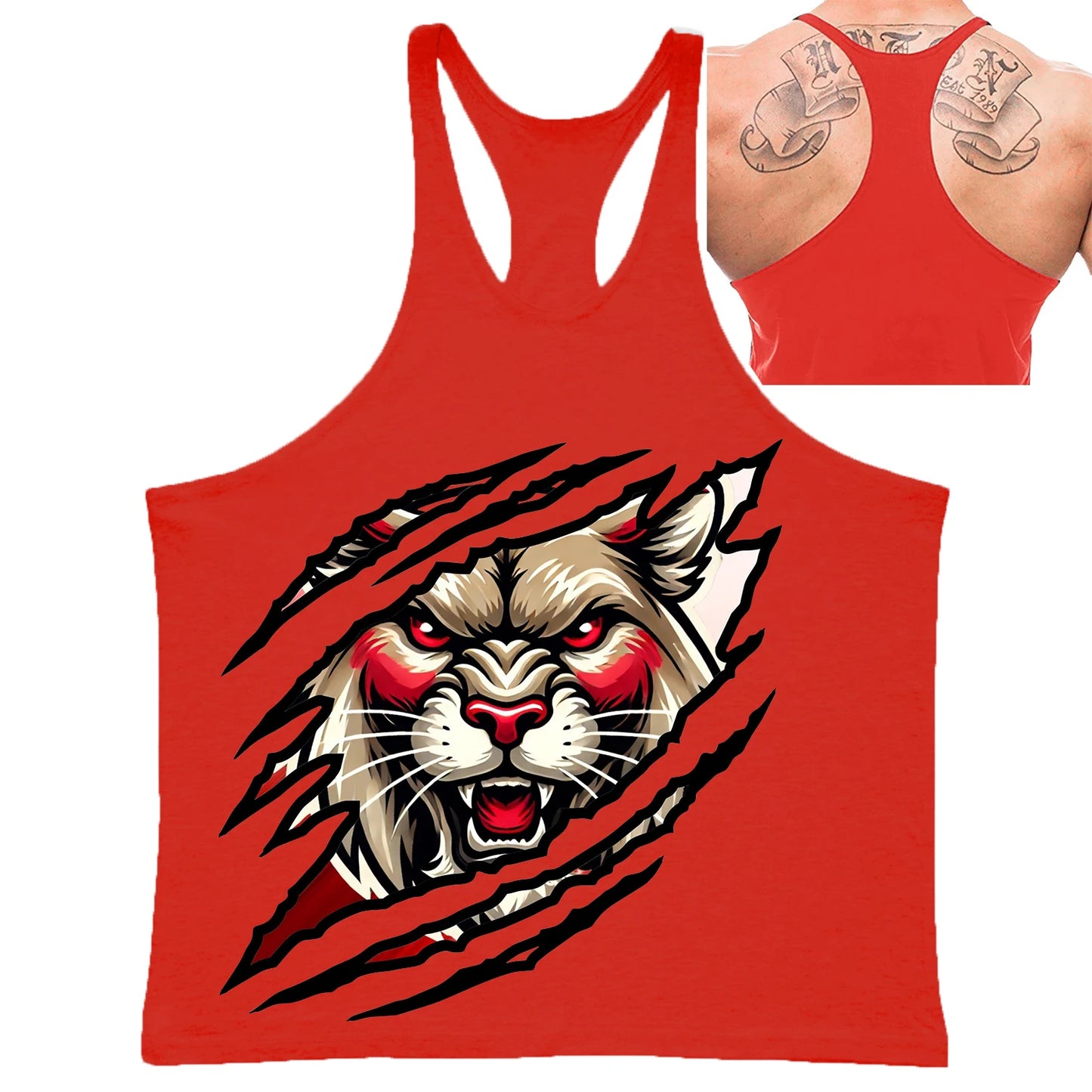 Fierce Panther Graphic Stringer Vest