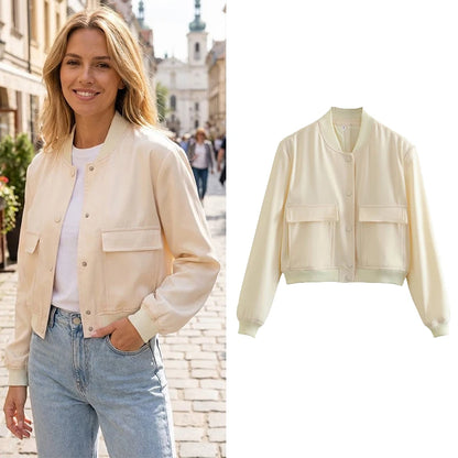 V-Neck Bomber Jacket