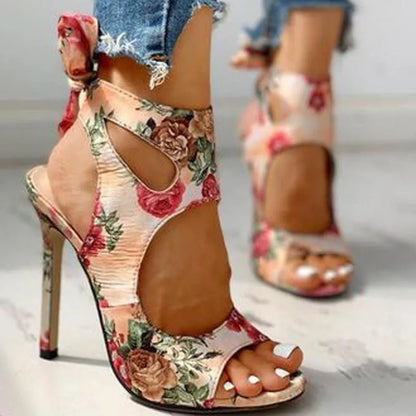 Lace-Up Gladiator Thin Heels