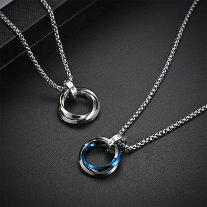 Metal Round Stainless Circle Necklace Party