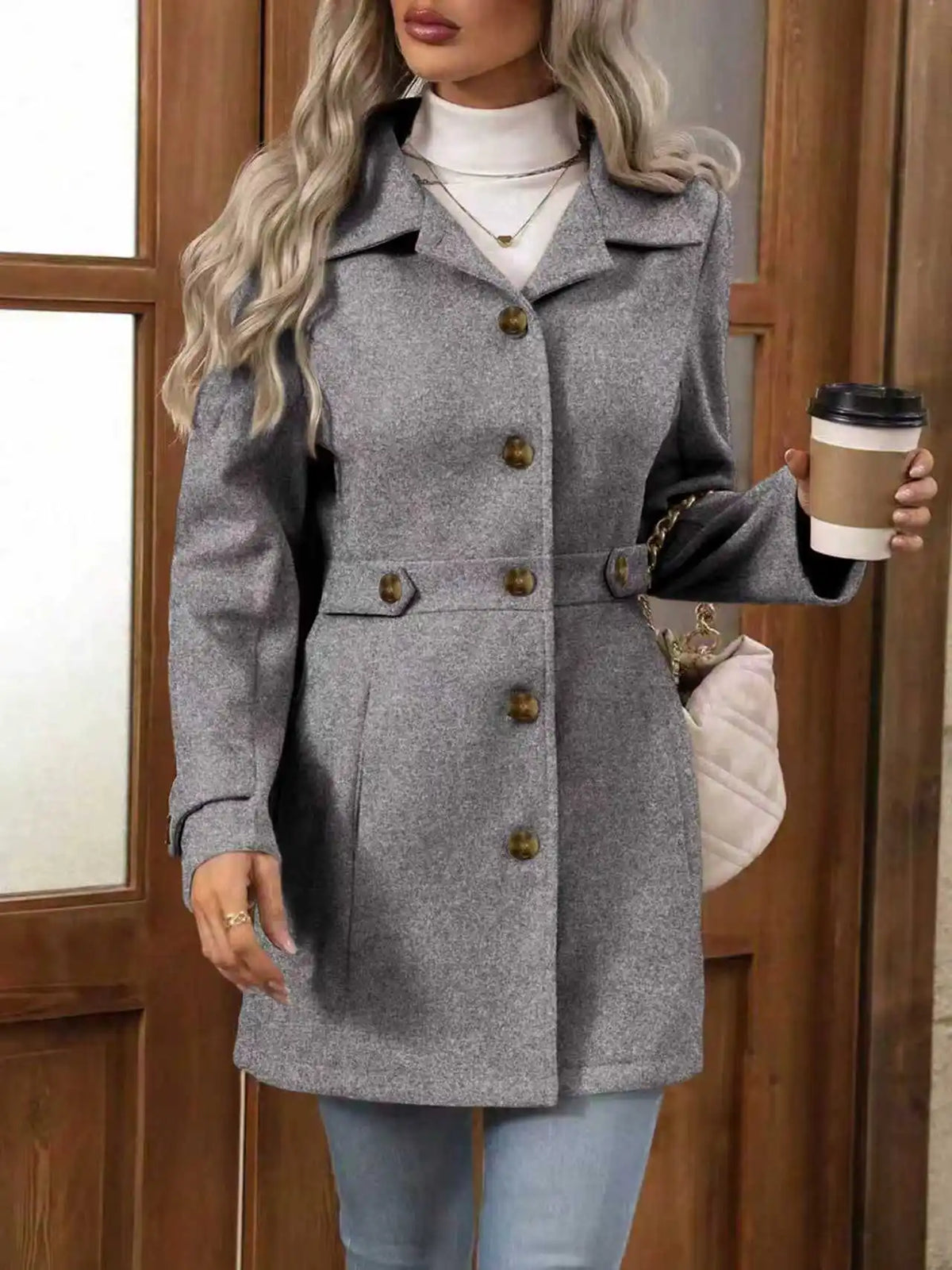 Velvet Button Coat