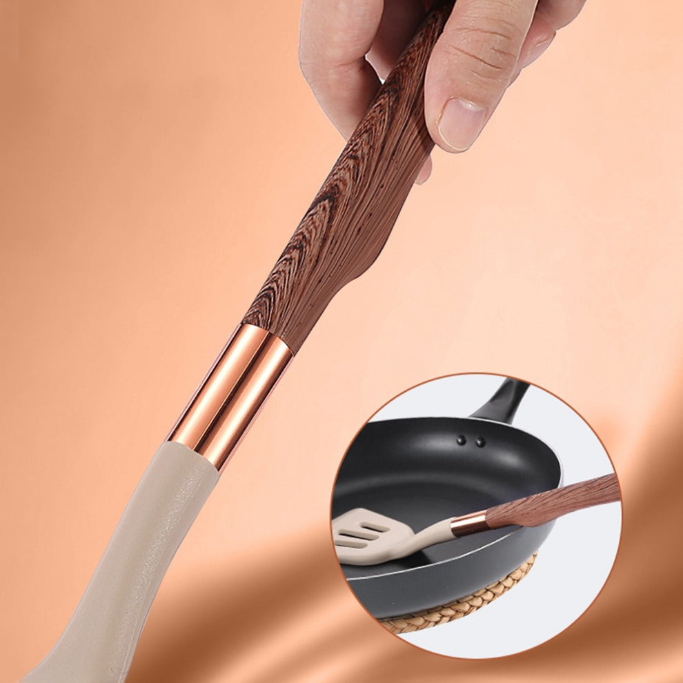 Silicone Khaki Utensils Set For Kitchen
