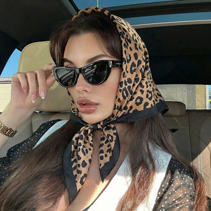 70cm Leopard Print Silk Hairbands