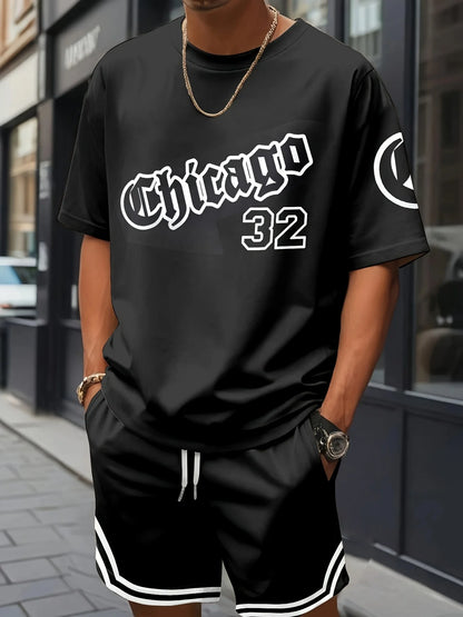 Cross Print T-Shirt Shorts Set