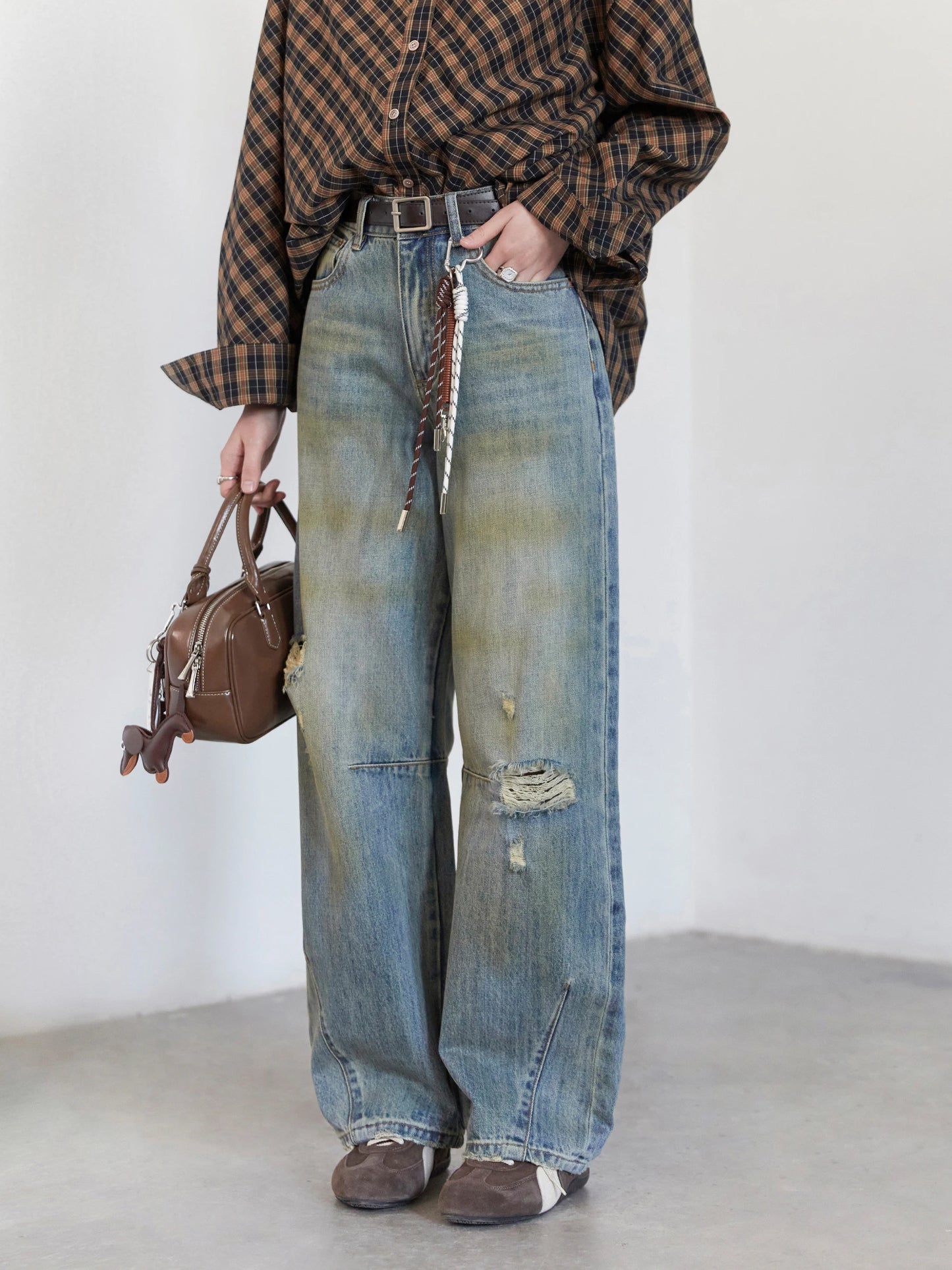 Hollow Wide Jeans