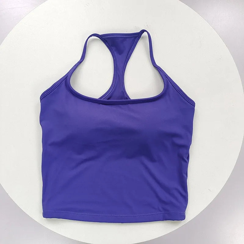 Thin-Strap Backless Yoga Tank