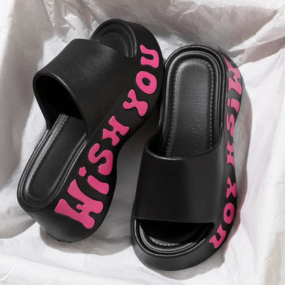 Platform Wedge Slide Sandals