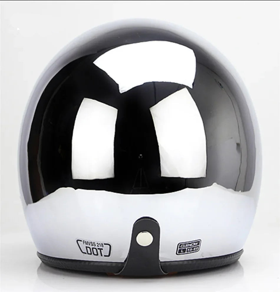 Mirror Chrome Retro Jet Helmet