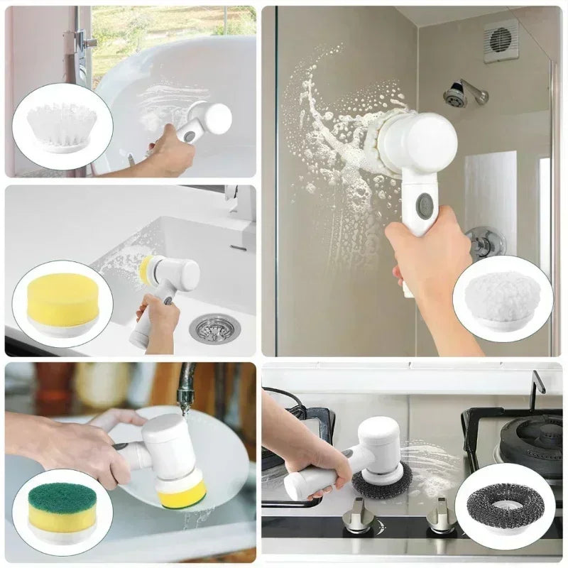 Electric Spin Scrubber With 5 Brush