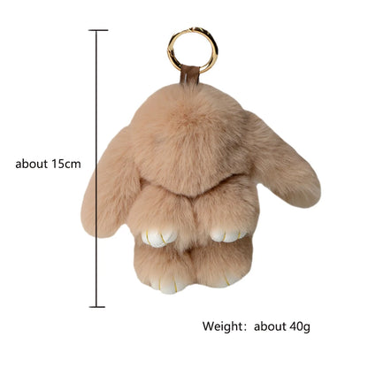 Rabbit Fur Keychain Bag Car