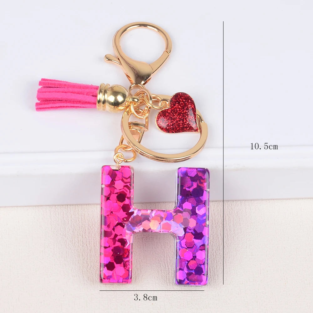 A-Z Alphabet Initial Letter Keychain