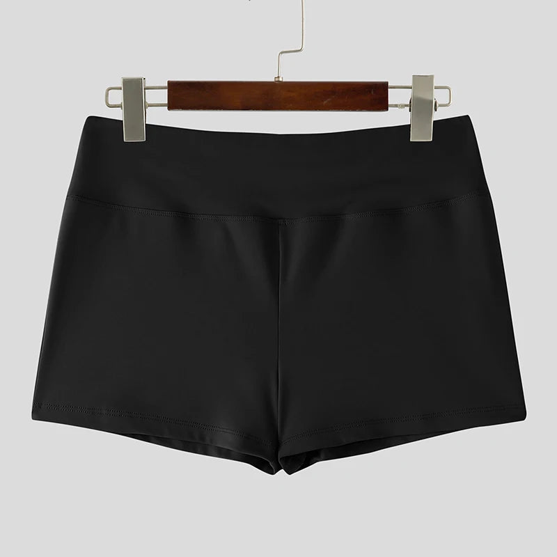 Solid Elastic Waist Jogger Shorts