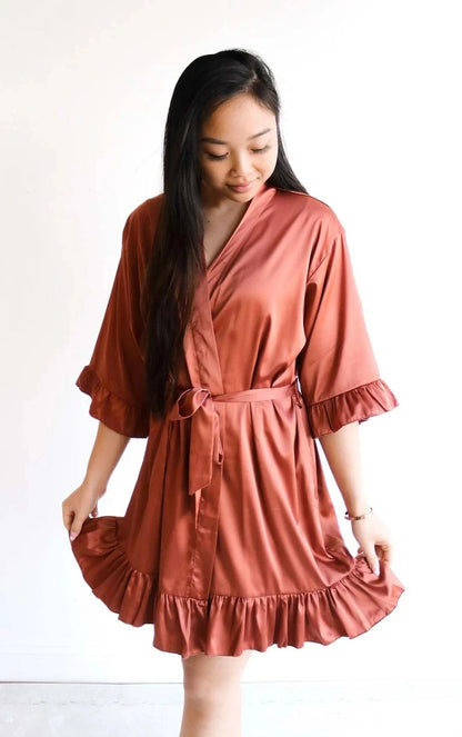 Elegant Satin Knee Robe