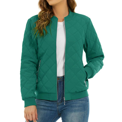 Diamond Quilted Bomber Jacket