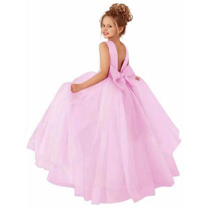 Pink Cotton Flower Girl Dress